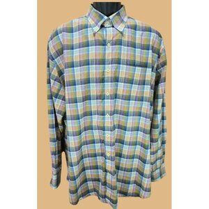 Peter Millar Mens Plaid Button-Down Crown Shirt XL